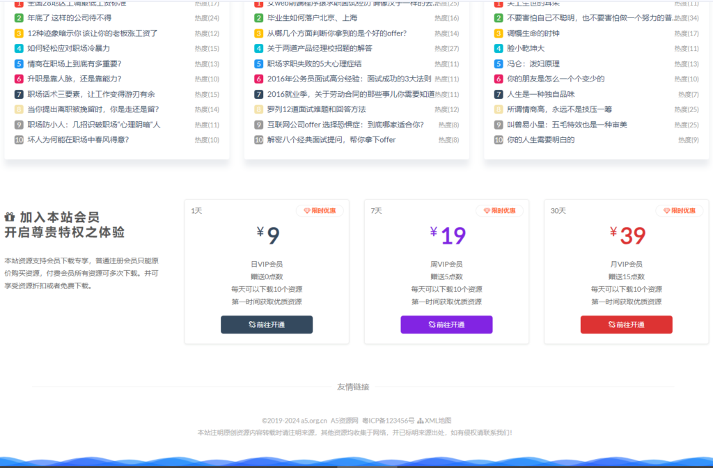 帝国cms自适应响应式知识付费资源站下载站模板带会员支付整站源码下载插图(2)