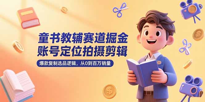 童书教辅赛道掘金，账号定位拍摄剪辑，爆款复制选品逻辑，从0到百万销量 - A5资源网