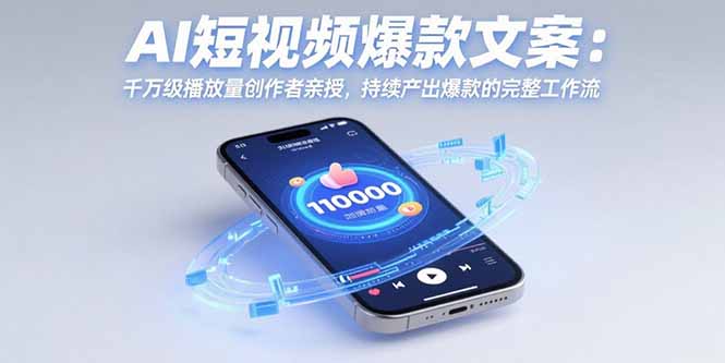 AI短视频爆款文案：千万级播放量创作者亲授，持续产出爆款的完整工作流 - A5资源网