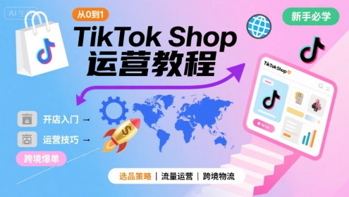 TikTok Shop从0到1运营教程,TikTok跨境电商新手必学课程 - A5资源网 TikTok Shop从0到1运营教程,TikTok跨境电商新手必学课程