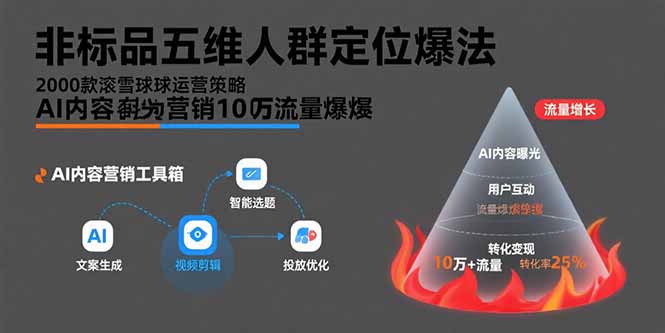 非标品五维人群定位法,2000款滚雪球运营策略,AI内容营销10万流量引爆 - A5资源网 非标品五维人群定位法,2000款滚雪球运营策略,AI内容营销10万流量引爆 - A5资源网