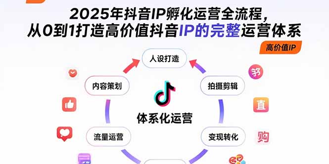 2025年抖音IP孵化运营全流程，从0到1打造高价值抖音IP的完整运营体系 - A5资源网