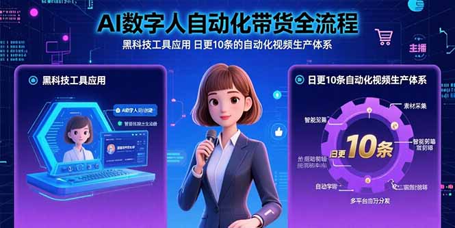AI数字人自动化带货全流程：黑科技工具应用 日更10条的自动化视频生产体系 - A5资源网