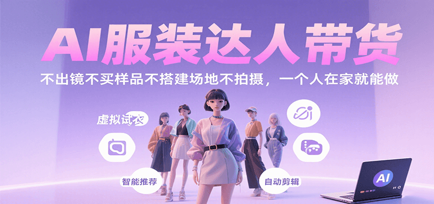 AI服装达人带货，不出镜不买样品不搭建场地不拍摄，一个人在家就能做 - A5资源网