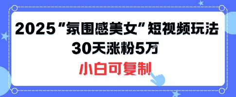 不露脸也能火！2025&ldquo;氛围感美女&rdquo;短视频玩法，30天涨粉5W小白可复制