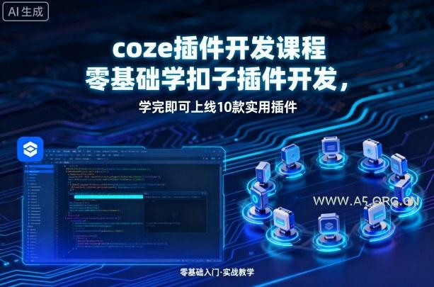 coze插件开发课程，零基础学扣子插件开发，学完即可上线10款实用插件-小红泡