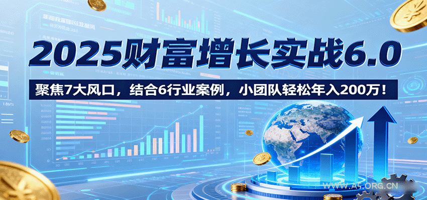 2025财富增长实战6.0，聚焦7大风口，结合6行业案例，小团队轻松年入200万！-A5资源网