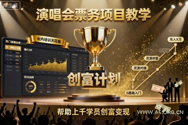 演唱会票务项目教学，业内培训天花板，帮助上千学员创富变现(更新)-A5资源网