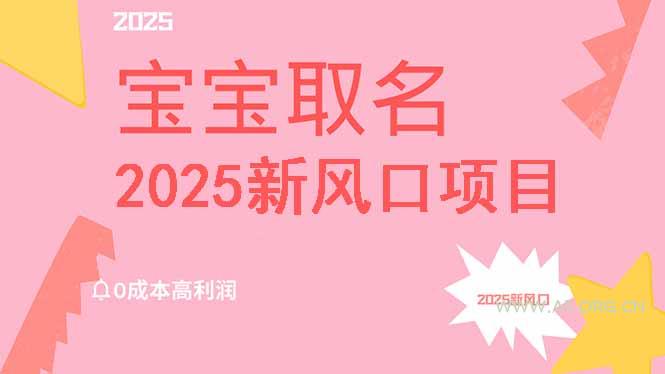 2025新风口项目宝宝取名，0成本高利润，附保姆级教程，月入过万不是梦-A5资源网