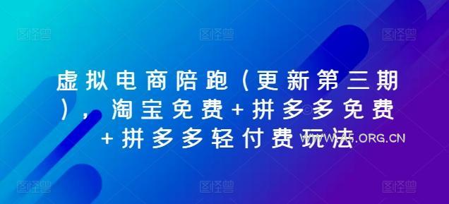 虚拟电商陪跑(更新第三期)，淘宝免费+拼多多免费+拼多多轻付费玩法-小红泡