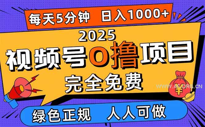 2025视频号0撸项目，5分钟一个号，日入1000+，人人可做-A5资源网