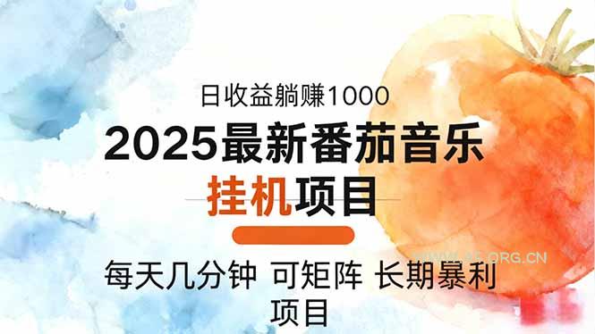 2025年最新番茄音乐人挂机项目，每天几分钟，月入1000＋，可矩阵，一台...-小红泡