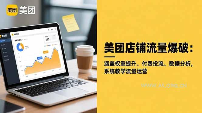 美团店铺流量爆破：涵盖权重提升、付费投流、数据分析，系统教学流量运营-小红泡