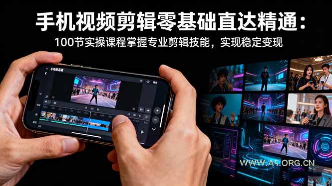 手机视频剪辑零基础直达精通:100节实操课程掌握专业剪辑技能,实现稳…-小红泡