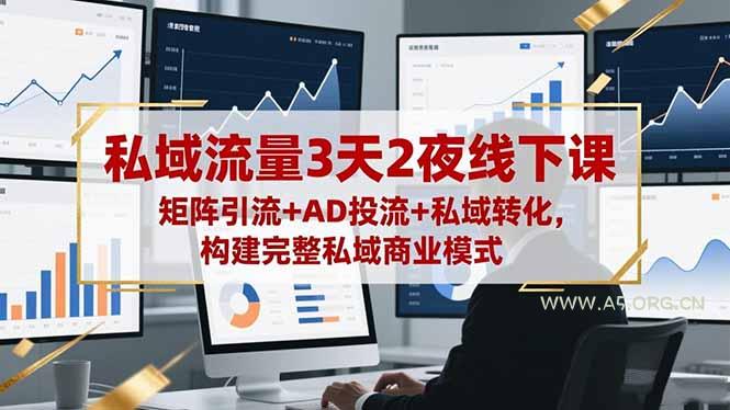 私域流量3天2夜线下课，矩阵引流+AD投流+私域转化，构建完整私域商业模式-小红泡