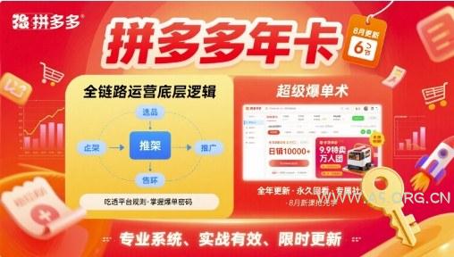拼多多年卡，拼多多全链路运营底层逻辑，超级爆单术【更新10月】-小红泡