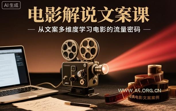 电影解说文案课,从文案多维度学习电影的流量密码-小红泡