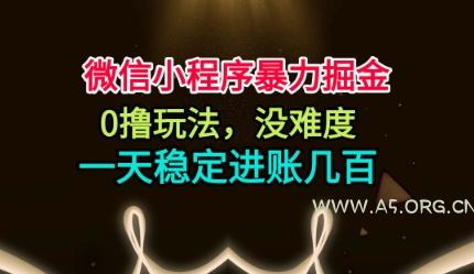 微信小程序暴力掘金，0撸玩法，没难度，一天稳定进账几张【揭秘】-小红泡