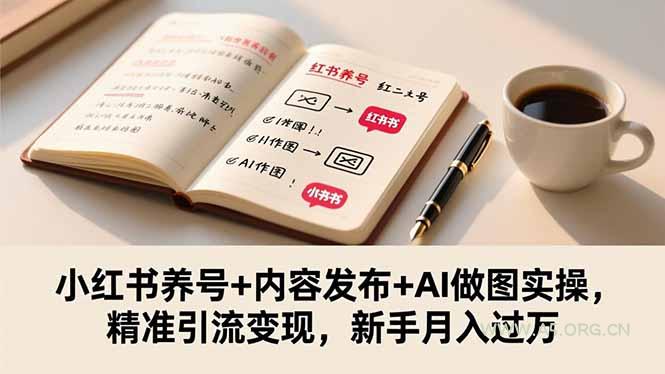 小红书养号+内容发布+AI做图实操,精准引流变现,新手月入过万-小红泡