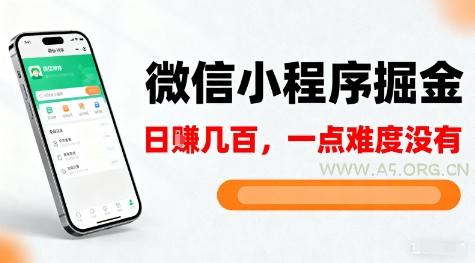 微信小程序掘金，5分钟就能学会上手操作，一点难度没有，日入几张【揭秘】-小红泡