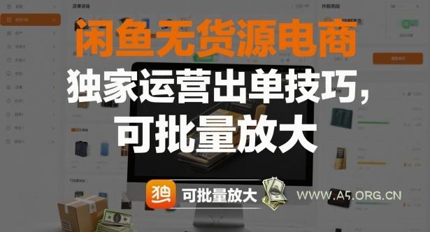 闲鱼无货源电商，独家运营出单技巧，可批量放大-小红泡