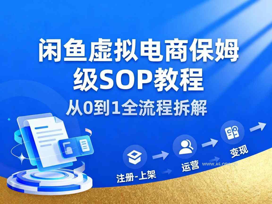 闲鱼虚拟电商，月入轻松过1W，保姆级SOP教程-小红泡