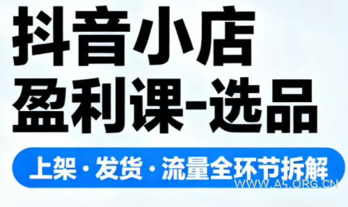 抖音小店盈利课-选品·上架·发货·流量全环节拆解-小红泡
