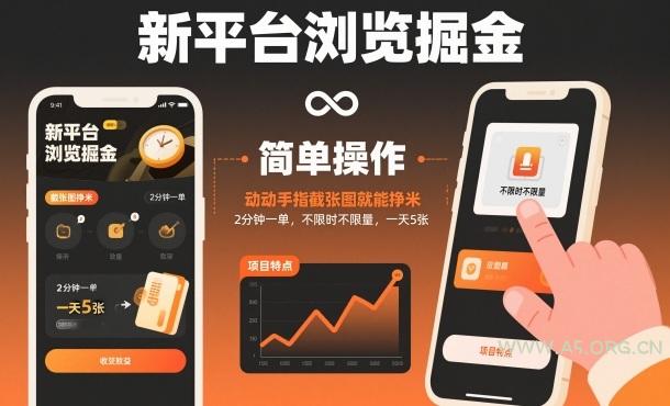 新平台浏览掘金,动动手指截张图就能挣米,2分钟一单,不限时不限量,一天5张【揭秘】-小红泡