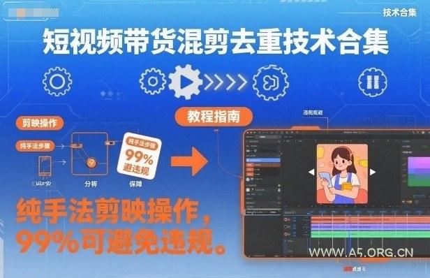 短视频带货混剪去重技术合集，纯手法剪映操作，99%可避免违规-A5资源网