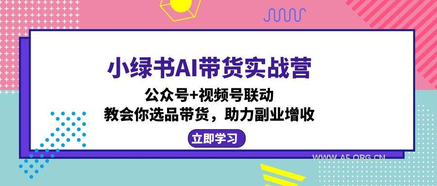 小绿书AI带货实战营:公众号+视频号联动,教会你选品带货,助力副业增收-小红泡