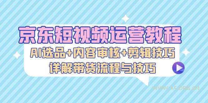 京东短视频运营教程：AI选品+内容审核+剪辑技巧，详解带货流程与技巧-小红泡