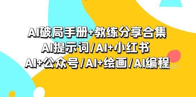 (9351期)AI破局手册+教练分享合集:AI提示词/AI+小红书 /AI+公众号/AI+绘画/AI编程-小红泡