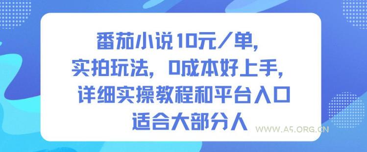 番茄小说10米每单，实拍玩法，0成本好上手，详细实操教程和平台入口适合大部分人-小红泡