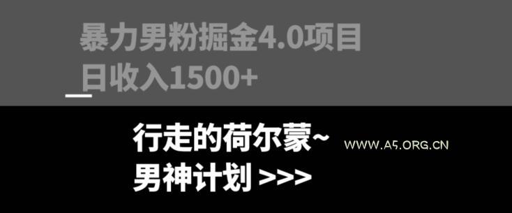 暴力男粉掘金4.0项目不违规不封号无脑复制单人操作日入1000+-小红泡