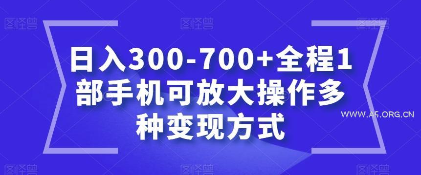 日入300-700+全程1部手机可放大操作多种变现方式【揭秘】-小红泡