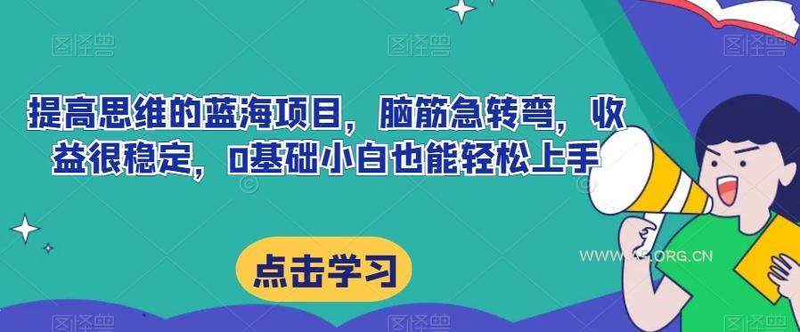 提高思维的蓝海项目，脑筋急转弯，收益很稳定，0基础小白也能轻松上手-小红泡