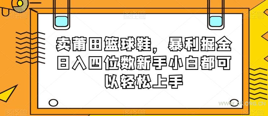 卖莆田篮球鞋,暴利掘金日入四位数新手小白都可以轻松上手【揭秘】-小红泡