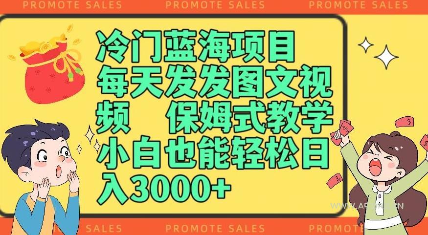 冷门蓝海项目,每天发发图文视频,保姆式教学,小白也能轻松日入3000+-小红泡