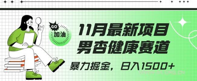 最新项目,男杏健康赛道,暴力掘金,日入1500+-小红泡