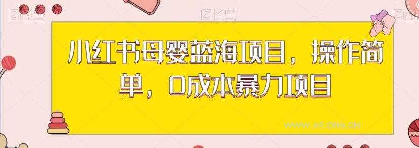 小红书母婴蓝海项目,操作简单,0成本暴力项目-小红泡
