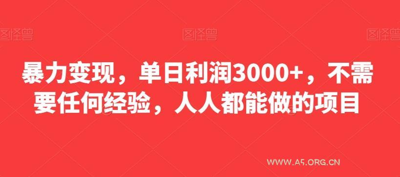 暴力变现,单日利润3000+,不需要任何经验,人人都能做的项目-小红泡
