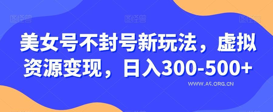 美女号不封号新玩法,虚拟资源变现,日入300-500+-小红泡