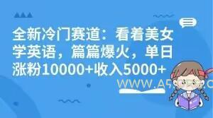 全新冷门赛道:看着美女学英语,篇篇爆火,单日涨粉10000+收入5000+-小红泡