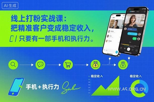 线上打粉实战课:把精准客户变成稳定收入,只要有一部手机和执行力-小红泡