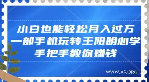 小白也能轻松月入过万，一部手机玩转王阳明心学，手把手教你赚钱【揭秘】-小红泡