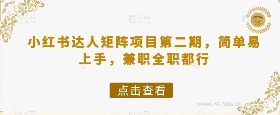 小红书达人矩阵项目第二期,简单易上手,兼职全职都行-小红泡
