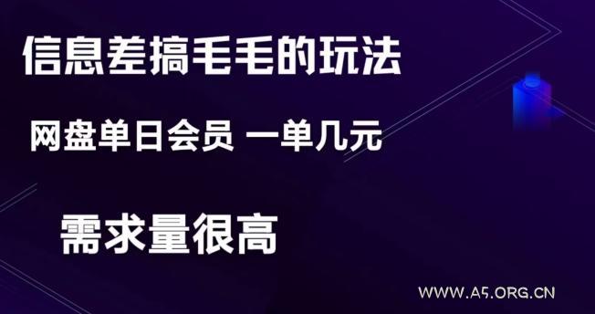 信息差搞钱玩法-网盘会员单日变现300+-小红泡