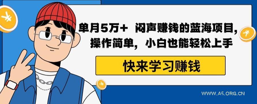 单月5万+闷声赚钱的蓝海项目，操作简单，小白也能轻松上手-小红泡