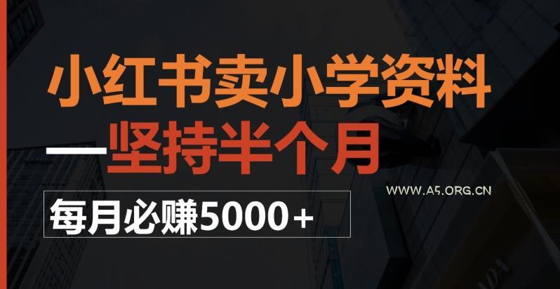 小红书卖小学资料,一坚持半个月,每月必赚5000+-小红泡