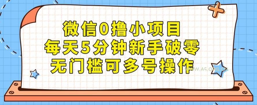 微信0撸小项目，每天5分钟新手破零，无门槛可多号操作-小红泡
